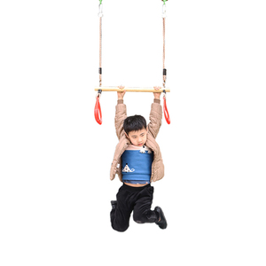Cordons de balançoire pour enfants en <span class=keywords><strong>bois</strong></span>, cordes réglables, ensemble de barre de trapèze, balançoire pour enfants - Product Image 1