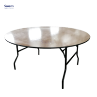 Tables de banquet pliantes en bois modernes pour hôtels et restaurants, tables rondes pour événements, fêtes, mariages, repas en plein air et dans les fermes
