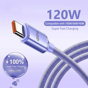 6A USB Type C Câble 120W Fil De Charge Rapide Pour iPhone 15 Pro Max Huawei <span class=keywords><strong>Samsung</strong></span> Ordinateur Portable Cordon De Données <span class=keywords><strong>Universel</strong></span> USB Chargeur Câble - Product Image 2