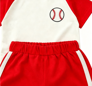 Ensemble de vêtements d'été pour garçons, t-shirt raglan avec imprimé, <span class=keywords><strong>short</strong></span> élastique, ensemble deux pièces, vêtements en coton personnalisés pour enfants - Product Image 3