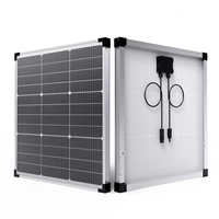 Panel Solar Rígido Monocristalino Callsun de 50W Tipo N, 12V, 25% de Alta Eficiencia, Marco Plateado para RV, Embarcaciones y Alumbrado Público
