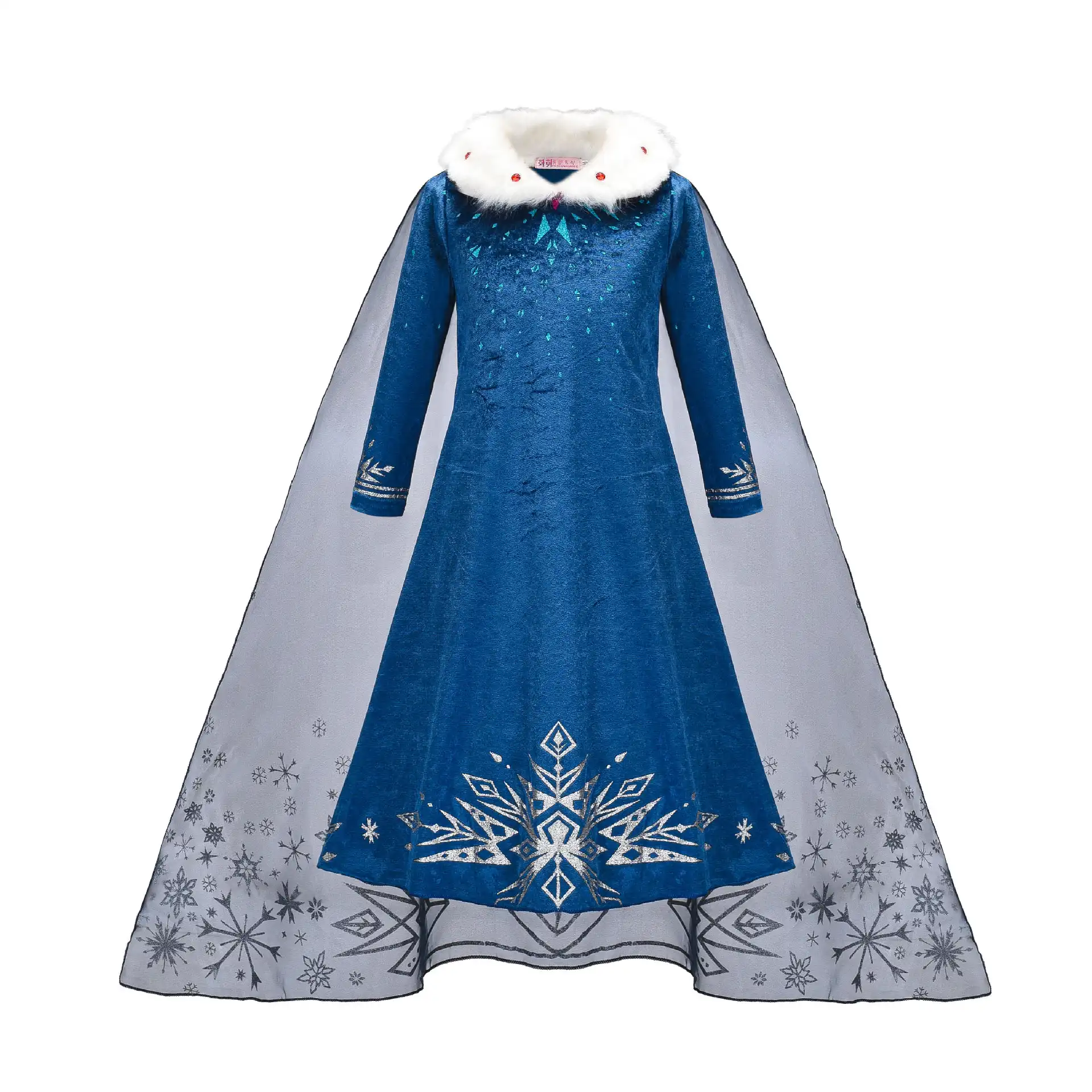 बच्चों शरद ऋतु सर्दियों के मौसम लंबी आस्तीन कहते कपास ऊन अधिनियम पोशाक बर्फ और बर्फ राजकुमारी राजकुमारी पोशाक के लिए हो जाता है