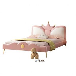 Pink Bow Princess Kids <b>Bed</b> Solid <b>Wood</b> Modern <b>Single</b> <b>Bed</b> for Girls Bedroom Cartoon Decor - Product Image 6