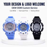 Großhandel 5 Farben Kinder Digitaluhr Sportliche Robuste Armbanduhr LCD-Display Wecker Schülergeschenk Digitaluhr