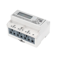 Compteur d'énergie intelligent triphasé 7P industriel avec communication RS485, anti-interférence, surveillance de la puissance active et réactive, et du kWh
