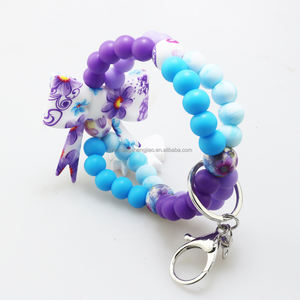 Portachiavi Braccialetto con Fiore Margherita 3D e Grande Fiocco Intrecciato, Design Primaverile, Stampa UV su Gomma per Bambini - Product Image 5