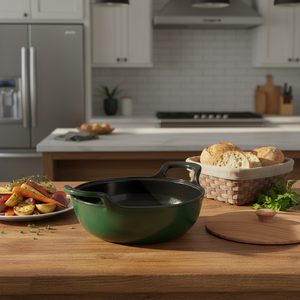 Wok en fonte émaillée grande taille, ustensile de cuisson chinois traditionnel, casseroles chauffantes avec <span class=keywords><strong>couvercle</strong></span> antiadhésif pour ragoûts – Vente chaude - Product Image 1