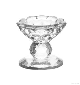 Crystal Faceted Pedestal <strong>Tealight</strong> Candle <strong>Holder</strong>, Clear Glass Votive Candle Bowl for Table Centerpiece - Product Image 2