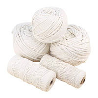 Cordon en coton naturel 100% haute résistance, doux, torsadé à 3 brins, pour macramé, artisanat DIY, décoration murale