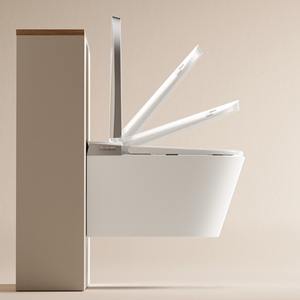 American European Standard Toilette murale intelligente Nouveau design Céramique blanche brillante pour salle de bain P-trap Drainage Bol allongé - Product Image 3