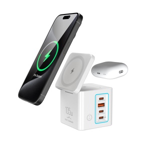 Station de charge magnétique multi-ports pliable 105W avec chargeur <span class=keywords><strong>sans</strong></span> <span class=keywords><strong>fil</strong></span> 15W, <span class=keywords><strong>tour</strong></span> de charge de bureau pour iPhone 17 - Product Image 1