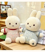 Boneka Kelinci Mia Lucu Biru Merah Super Lembut Bordir Boneka Hewan Hadiah Ulang Tahun 30cm Hadiah Ulang Tahun