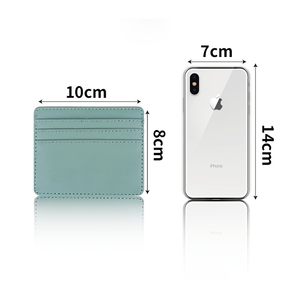 IDÉE CADEAU Vente en gros Porte-cartes en Pu mince et léger à quatre fentes pour cartes Petit porte-cartes en cuir Pu avec logo personnalisé - Product Image 5