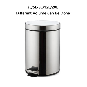 Barato 3L/5L/8L/12L/20L hogar cocina hogar Metal <span class=keywords><strong>cubo</strong></span> de <span class=keywords><strong>basura</strong></span> Acero inoxidable reciclaje <span class=keywords><strong>basura</strong></span> <span class=keywords><strong>Pedal</strong></span> <span class=keywords><strong>cubo</strong></span> de <span class=keywords><strong>basura</strong></span> redondo - Product Image 6