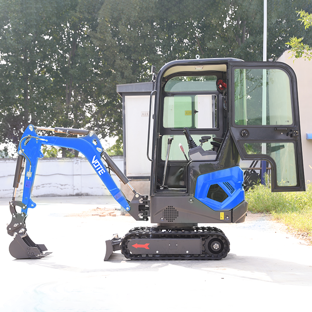 Free Shipping Small Excavator Digger VYW-12 1.2Ton Multiple Attachment Kubota Engine with Cab Mini Crawler Excavator