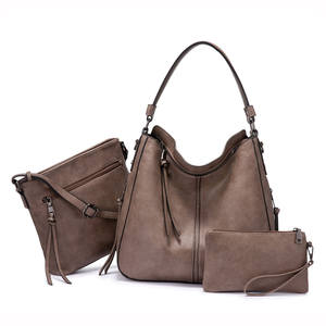 Realer批发PU皮革流浪汉手提包套装女士肩斜挎包钱包大容量女士钱包和手袋 - Product Image 1