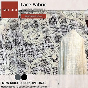 Tela de Encaje Floral Transpirable y Soluble <span class=keywords><strong>en</strong></span> Agua, 100% Algodón, <span class=keywords><strong>para</strong></span> Ropa o Vestidos Hawaianos, Tela de Encaje Bordada - Product Image 1