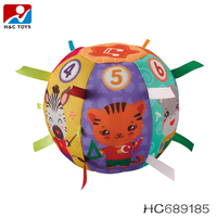 Balle à main en coton pour bébé, en peluche, anneau apaisant pour bébé, hochet, jouets de développement sensoriel