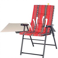 Fauteuil pliable moderne et minimaliste en fer et tissu avec accoudoirs pour la plage, le camping en plein air, utilisations multiples, réglages ajustables