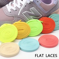 Lacets plats 8 mm pour baskets, lacets décoratifs colorés en polyester, best-seller