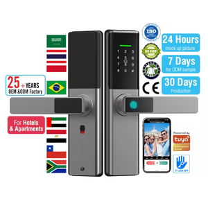 <span class=keywords><strong>Serratura</strong></span> Digitale Intelligente Te'an con Impronta Digitale, Carta, Chiave e WiFi, Maniglia <span class=keywords><strong>Elettrica</strong></span> per Porte in Acciaio, Ottone, Lega di Zinco e Alluminio - Product Image 1