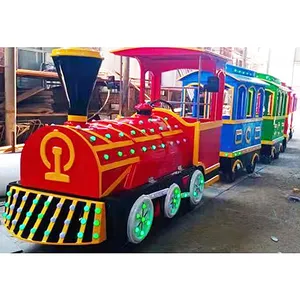 Outdoor small train ride equipment kids trackless kiddie big tourist train for sale