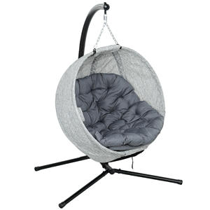 AJUNION-Chaise Suspendue avec Cadre en Acier, <span class=keywords><strong>Oeuf</strong></span>, Chaise à Bascule Pliable avec Porte-Gobelet Inclus - Product Image 6