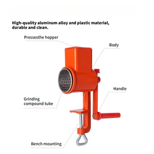 Outils manuels rotatifs en alliage d'aluminium pour légumes et fruits <span class=keywords><strong>Moulin</strong></span> à aliments en métal Outil de cuisine Râpe à fromage rotative - Product Image 6