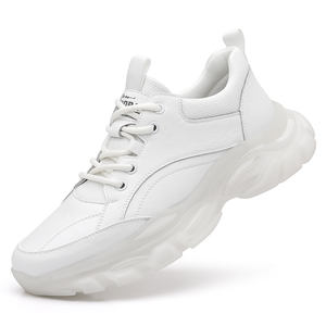 Chaussures décontractées pour hommes de qualité supérieure, en cuir fendu blanc, à lacets, respirantes, pour la marche et la course, personnalisables avec votre propre logo - Product Image 2