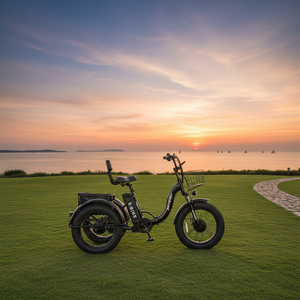 <span class=keywords><strong>Prix</strong></span> Spécial 2026 Tricycle Électrique Pliant en Acier 48V 500W Puissant avec Panier Arrière, Carrosserie Ouverte, Passager, 24 Pouces, Certifié DOT EEC - Product Image 3