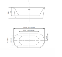 Baignoire autoportante moderne en acrylique OEM, baignoires spa portables, légères et durables, pour usage hôtelier