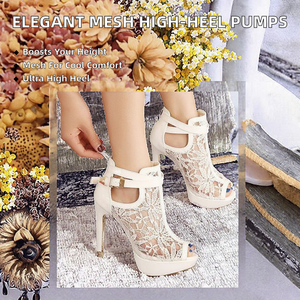 Nouvelles Chaussures à Talon Haut Anti-dérapantes en Maille Respirante avec Boucle Métallique et Plateforme Imperméable, Style Bouche de Poisson, pour l'Été - Product Image 2