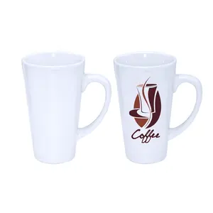 Premium 17 Oz Custom White Ceramic Oversized Sublimation Latte Mug for Heat Press Transfer