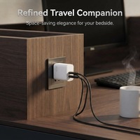 Chargeur mural double port 45W Type-C PD + USB-A QC, bloc de charge rapide PD45W QC18W, prise US EU, chargeur de voyage