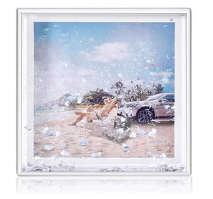 Vente en gros classique Cadres <span class=keywords><strong>photo</strong></span> carrés en acrylique liquide 4x4 pouces avec <span class=keywords><strong>effet</strong></span> pailleté Décoration intérieure écologique Logo personnalisé - Product Image 2
