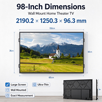 AImenpad Televisi Murah 98/100 Inch Layar LED HD 4K Papan Utama CRT Android 15