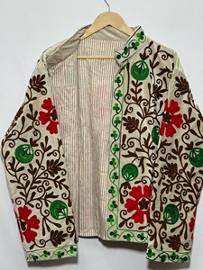 Veste florale brodée à la main pour femme, manches longues, col rabattu, en coton tissé, style Prairie Chic, prix de gros - Product Image 5