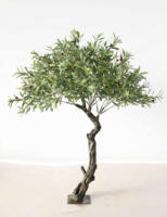 Arbre décoratif artificiel de fleurs de cerisier blanches tombantes de type E, fabriqué par NI Factory, pour l'ornement intérieur des halls commerciaux.