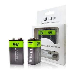 IILEER EE. UU. Almacén Alta capacidad 9V Tipo-c USB Li-ion Batería recargable 350mAh Carga rápida 1200 Ciclos Baterías de iones de litio - Product Image 6