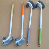 Ensemble brosse de toilette écologique à main avec manche en plastique et poils en NYLON, brosse de toilette en PP