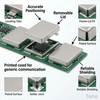 Casing Pelindung PCB Logam Lembaran untuk Solder, Bingkai Penutup, Stamping, Pelindung RF EMI