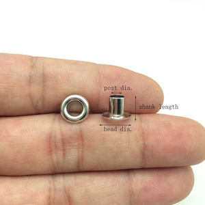 YN 100 takım 4mm/4.5mm/5mm/6mm/8mm/10mm yuvarlak şekil kuşgözü uzun Metal Grommets konfeksiyon halkalar için bel çantası ayakkabı aksesuarları - Product Image 5