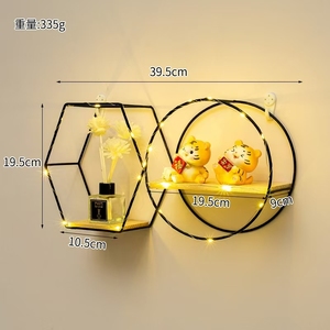 <span class=keywords><strong>Étagère</strong></span> <span class=keywords><strong>Murale</strong></span> Créative en Fer Forgé pour Décoration Maison, Rangement Mural Salon Chambre, Unités Suspendues Salle de Bain et <span class=keywords><strong>Cuisine</strong></span> - Product Image 5