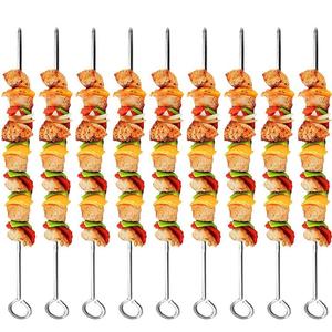 Brochettes en acier inoxydable pour barbecue, brochettes à suspendre, brochettes en métal pour barbecue, brochettes à viande pour barbecue, accessoires de cuisine - Product Image 2