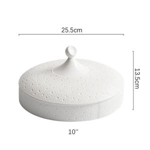 Piatto snack in ceramica piatti divisi griglie ciotole antipasto frutta patatine fritte Dim Sum vassoio da portata con coperchio stoviglie ristorante - Product Image 2