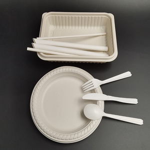 Disposable Eco <strong>Biodegradable</strong> Cornstarch <strong>Tray</strong> Degradable Dish for Food Fruit Vegetable - Product Image 3