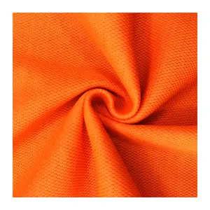 Js009 tessuto pique arancione fluorescente di alta qualità in tessuto poliestere/cotone