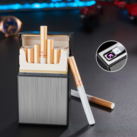 Étui à cigarettes double arc Briquet rechargeable USB Emballage 20pcs