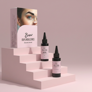 Tinte Semipermanente para Cejas y Pestañas a Base de Plantas, Resistente al Agua, Doble Aplicador, Líquido y en Crema, Fórmula de Larga Duración, Herramientas de Estilizado, 15ml - Product Image 1