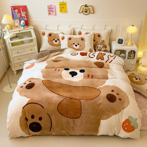 أغطية سرير شتوية دافئة للأطفال من المخمل المرجاني الصوفي الكرتوني للشتاء - Product Image 6